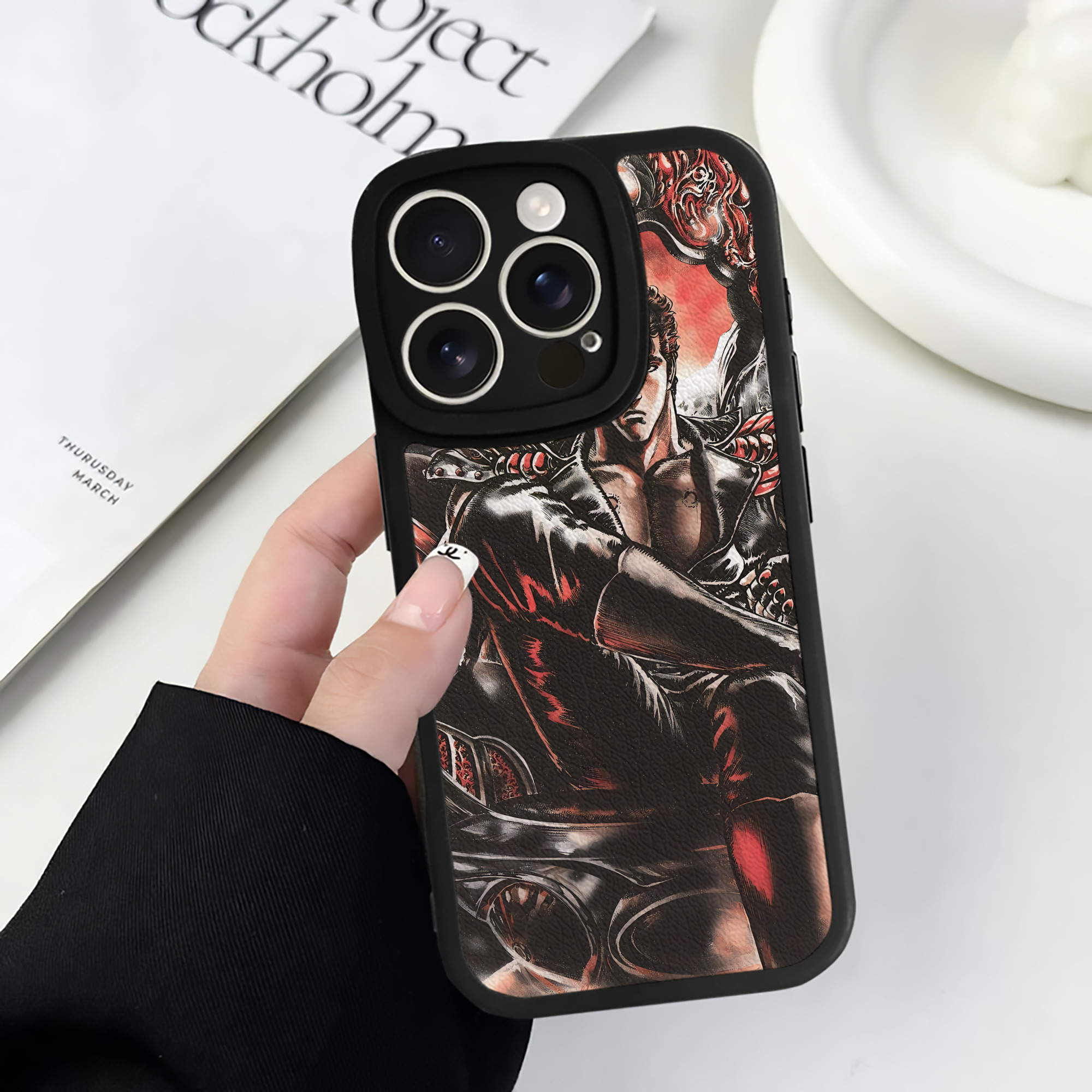 （画像用） 北斗の拳 Fist of the North Star 【iPhone 16シリーズ対応】シリコンスマホケース（レザー調） 材質：シリコン
